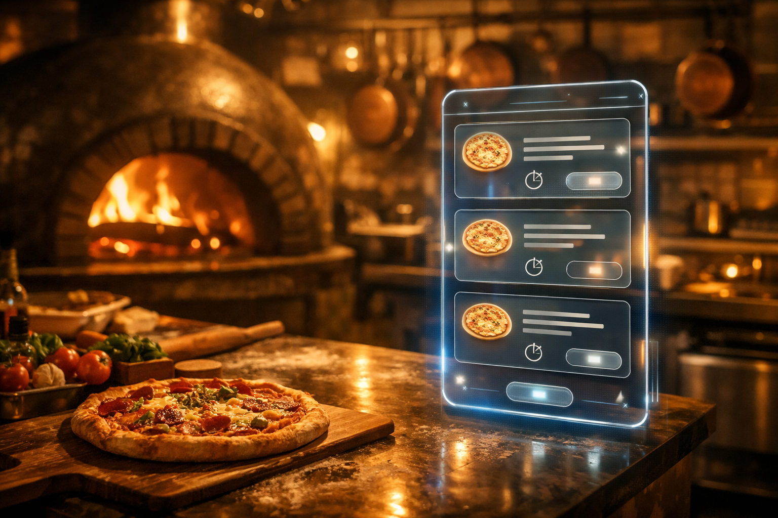 Pizza shop with AI order management